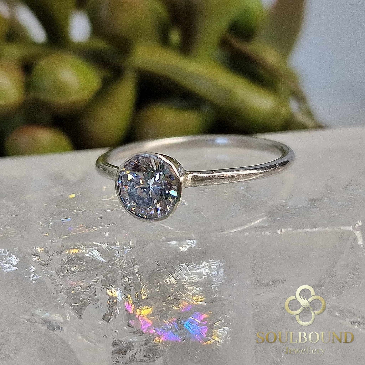 Sterling Silver Ring with Clear Cubic Zirconia