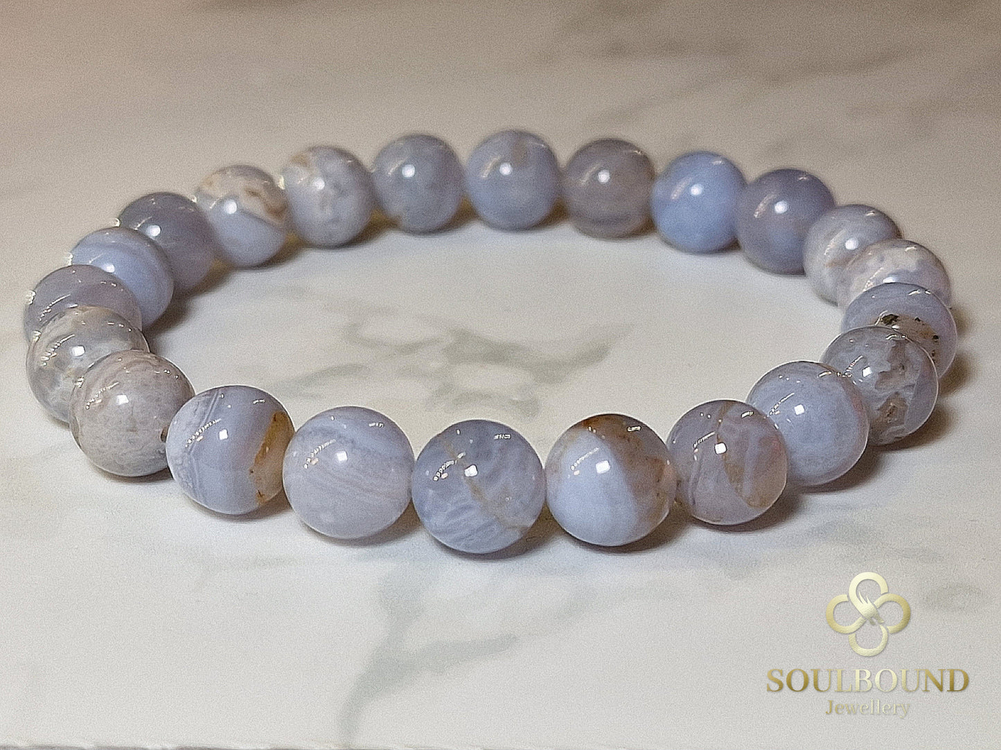 Blue Lace Agate Crystal Bracelet