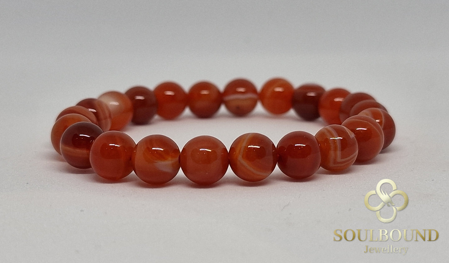 Red Lace Agate Crystal Bracelet