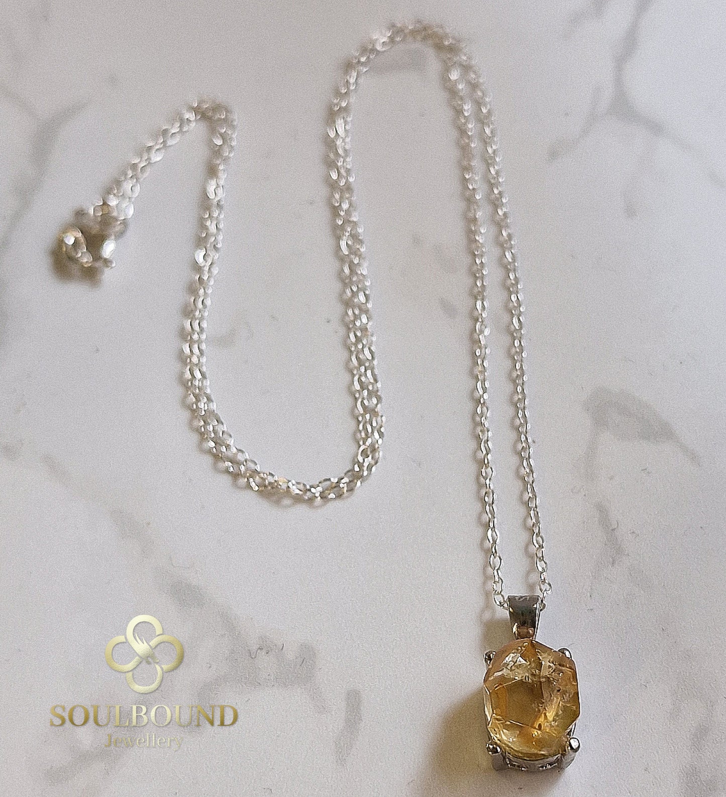 Sterling Silver and Citrine Necklace