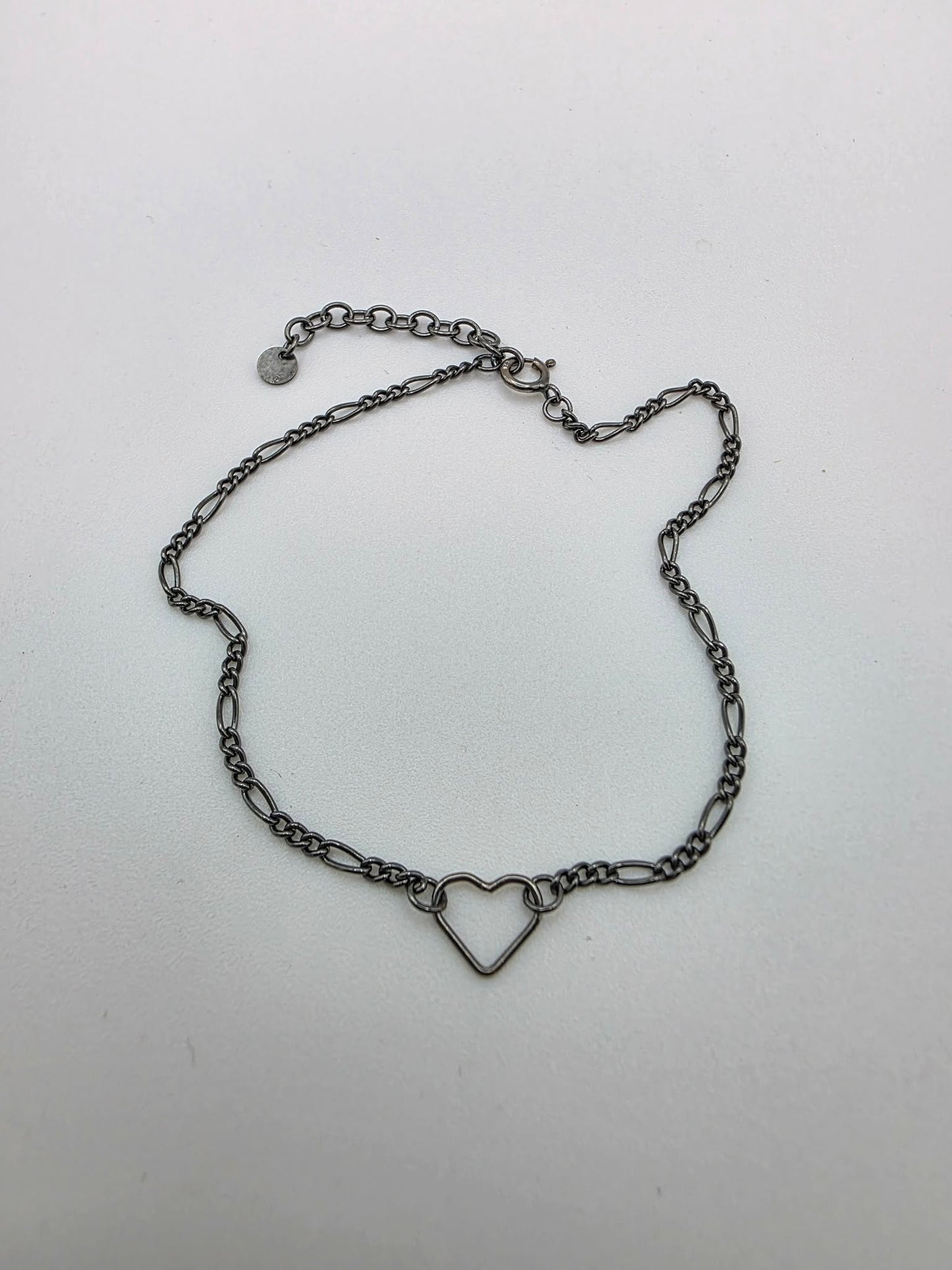 Patinated Silver Heart Bracelet