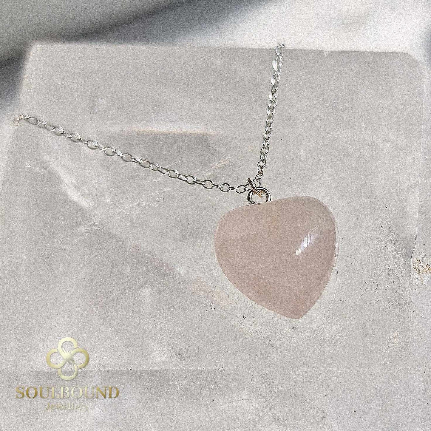 Rose Quartz Heart Necklace