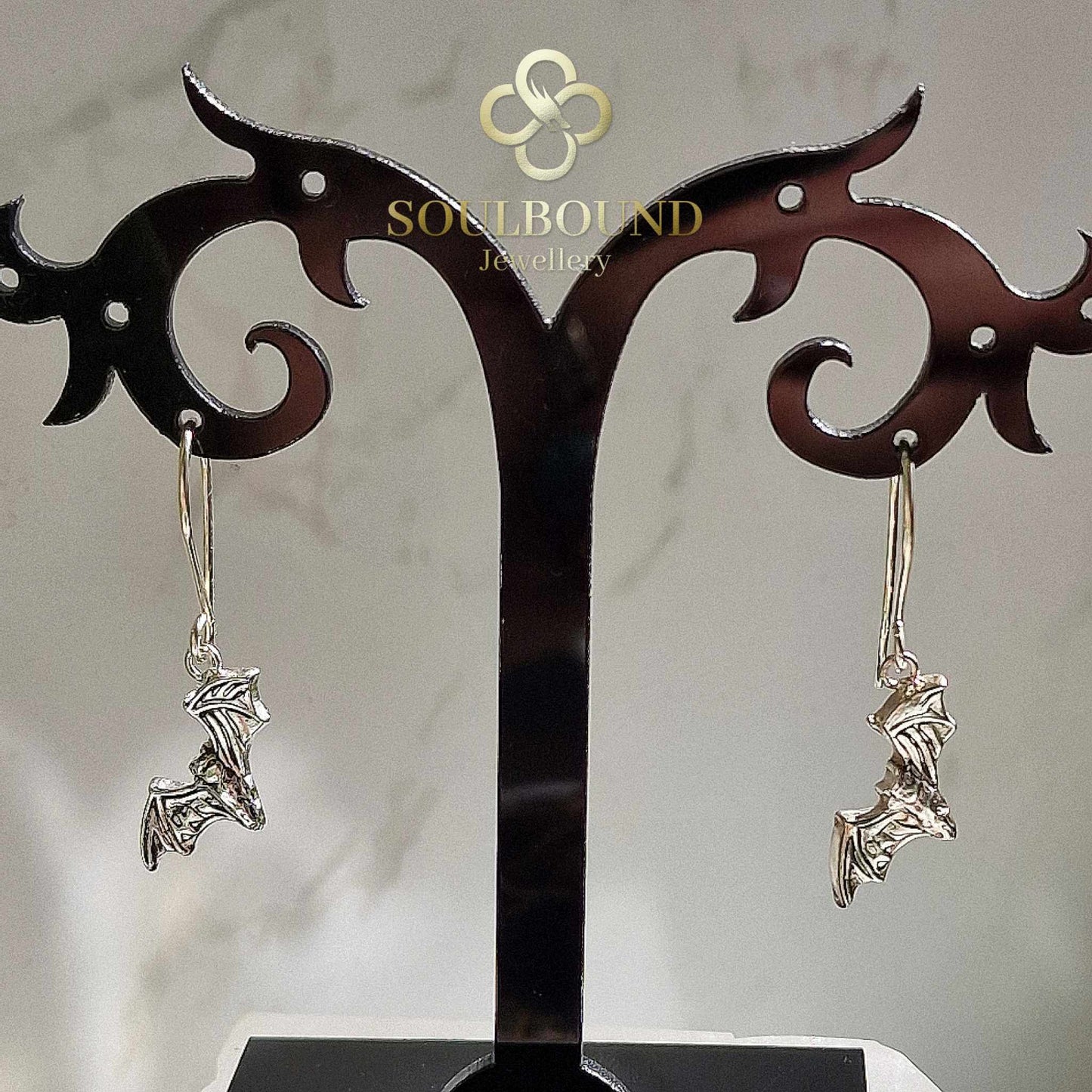 Bat Earings in Fine Silver