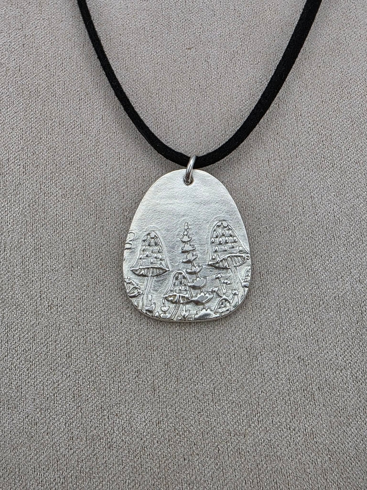 Fine Silver Fungi Necklace