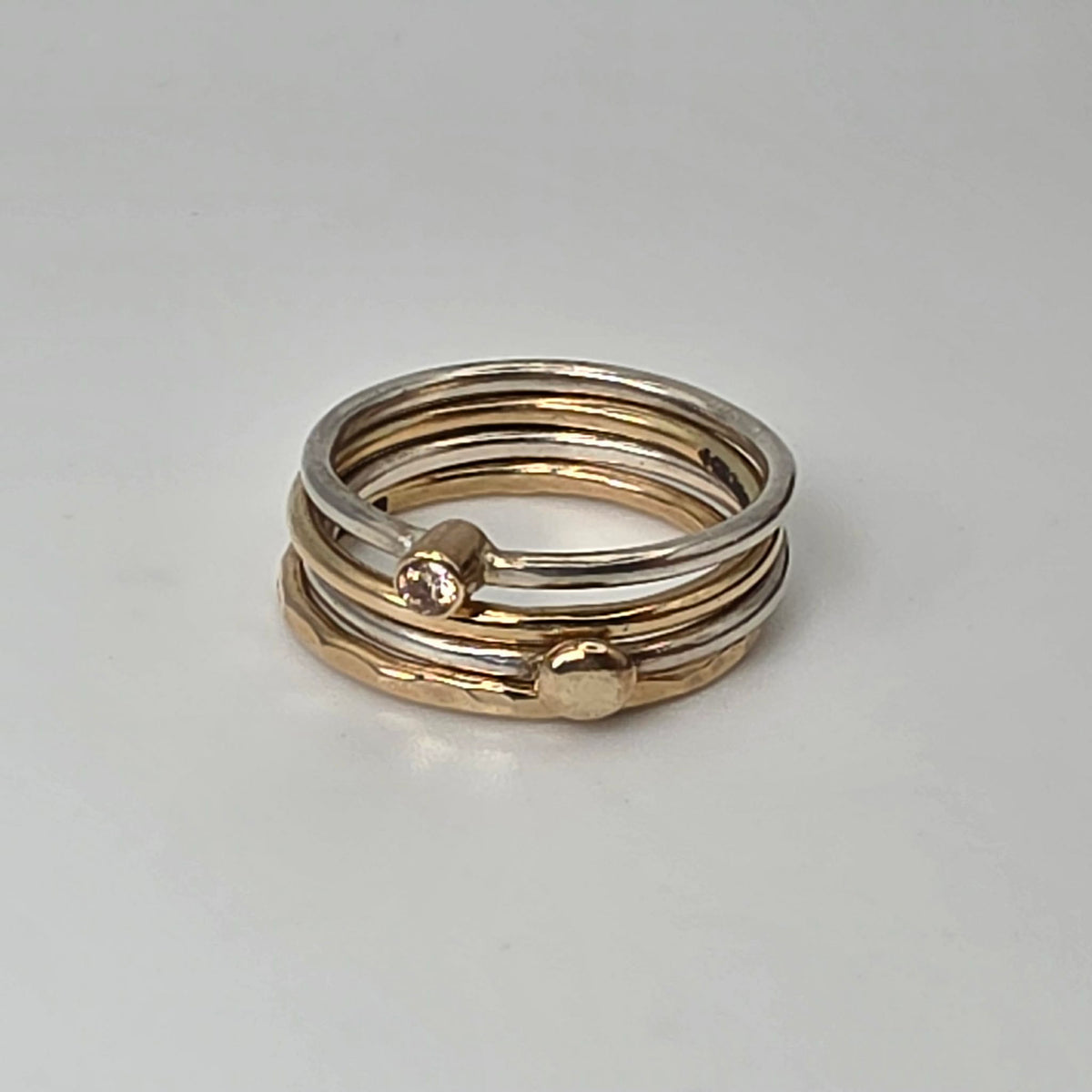 Sterling Silver and 9ct Gold Stacker Rings