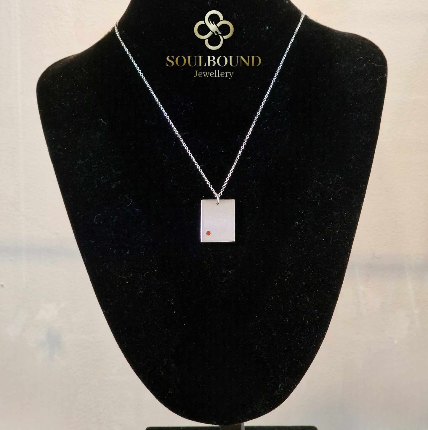 Sterling Silver Necklace with Gemmed Pendant