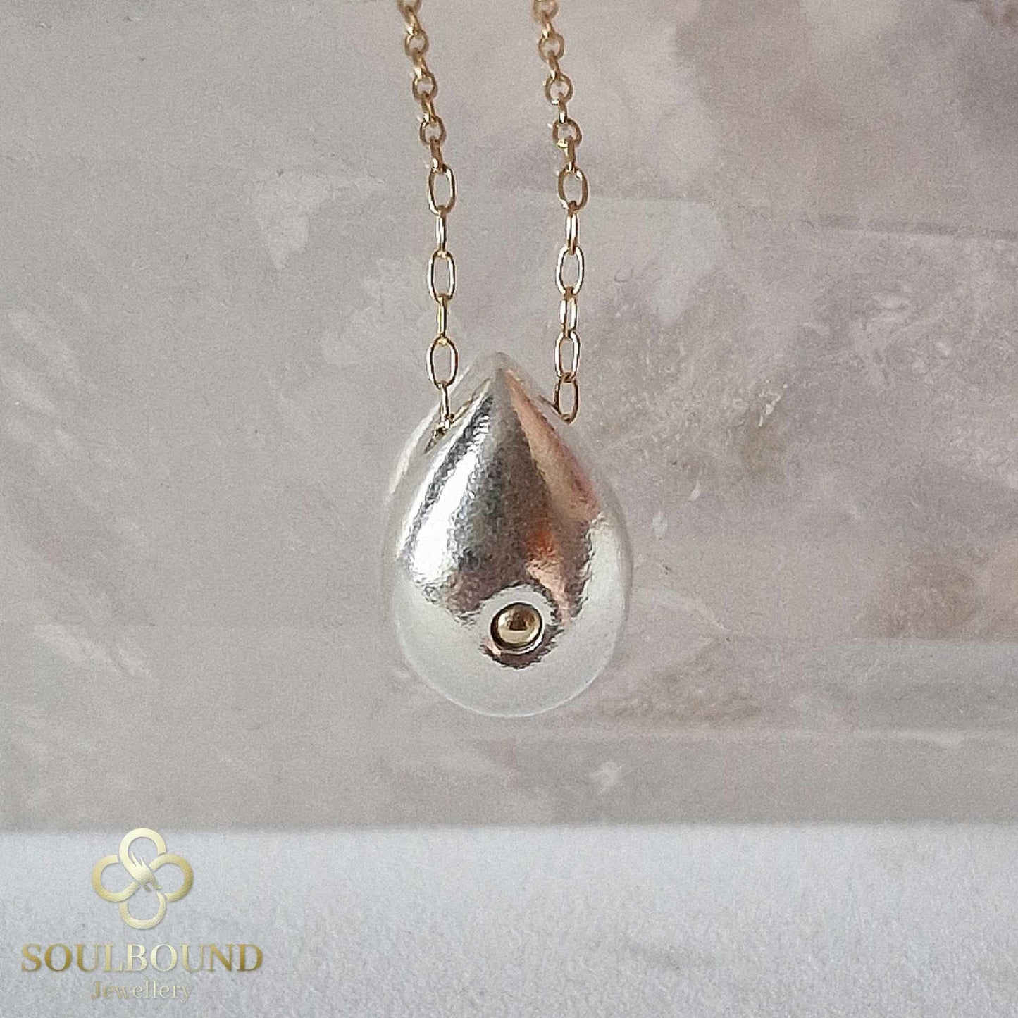 Fine Silver Raindrop Necklace