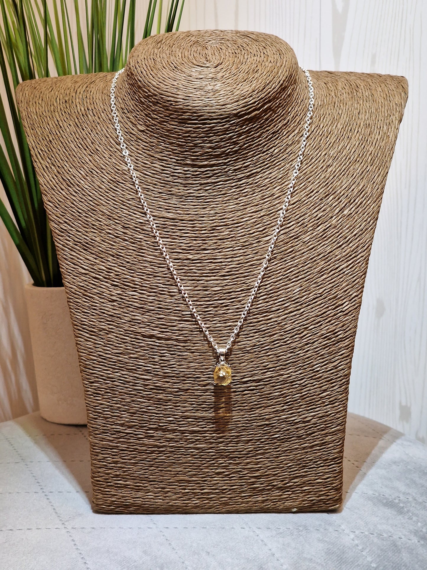 Sterling Silver and Citrine Necklace
