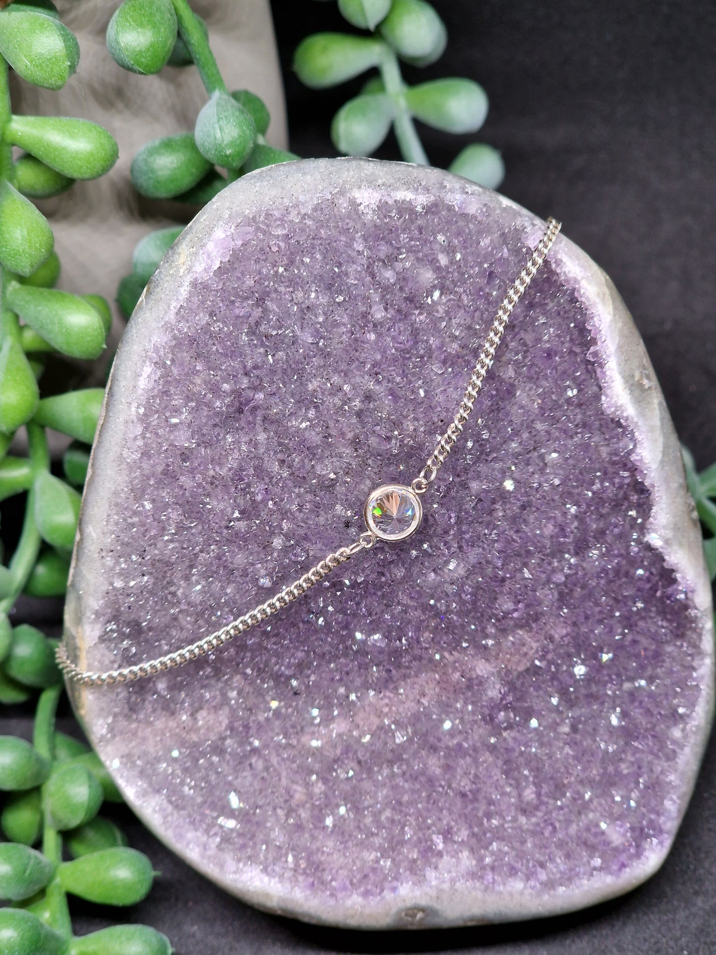 Sterling Silver and Clear Cubic Zirconia Bracelet