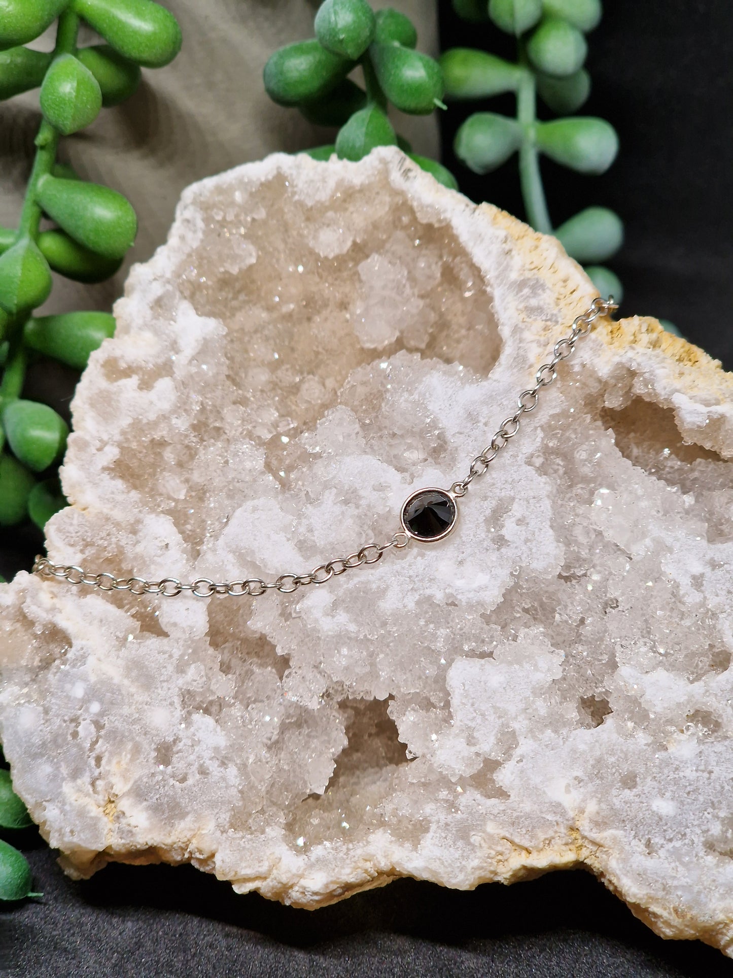 Sterling Silver Black Cubic Zirconia Bracelet