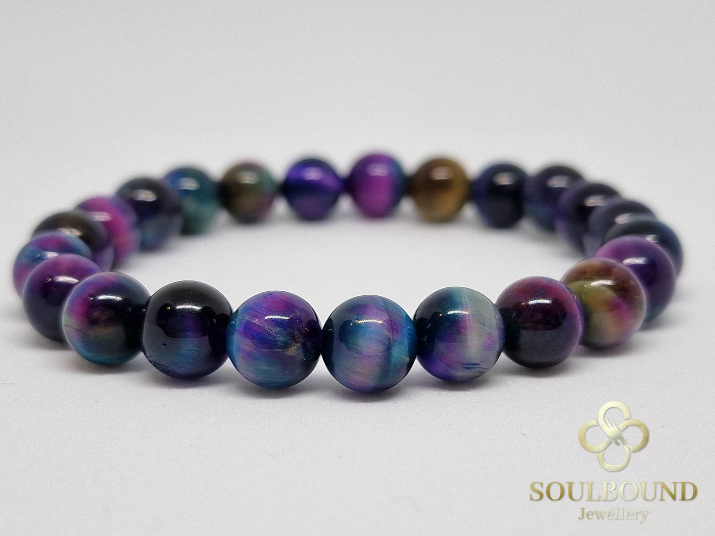 Galaxy Tigers Eye Crystal Bracelet (Dyed)