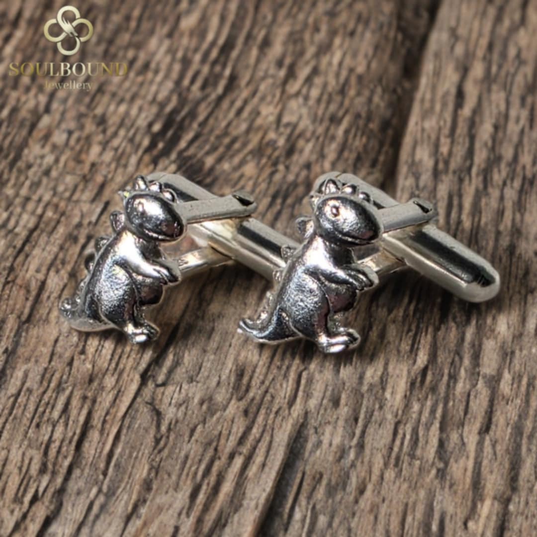 Silver Dinosaur Cufflinks