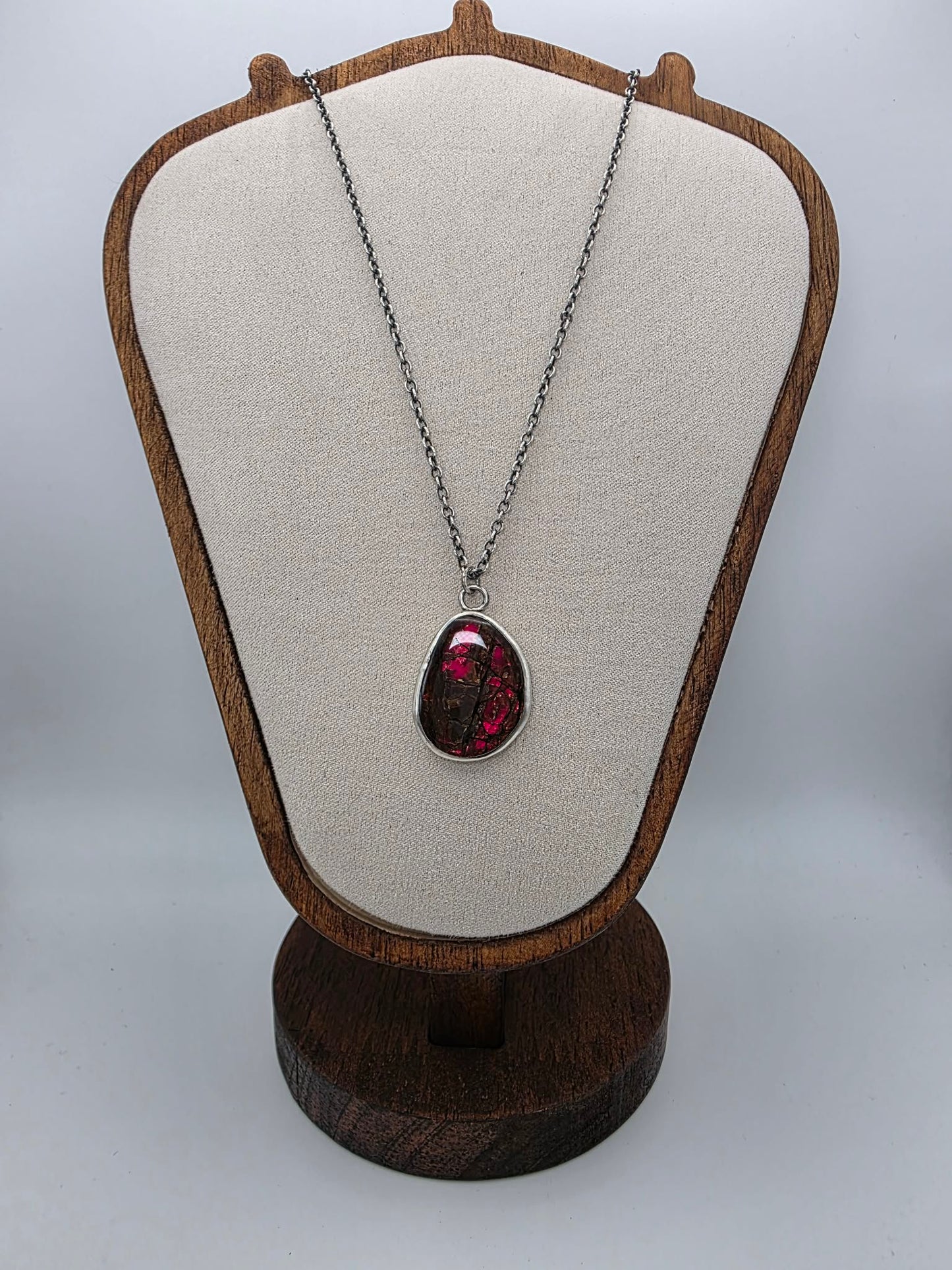 Ammolite Silver Necklace