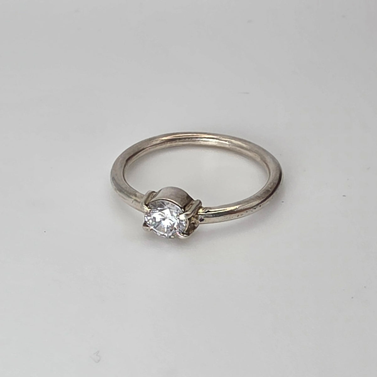 Sterling Silver Ring with Clear Cubic Zirconia