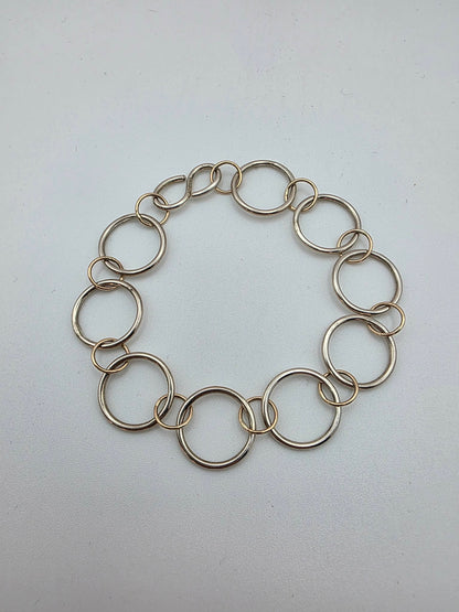 9ct Gold and Sterling Silver Chain Bracelet