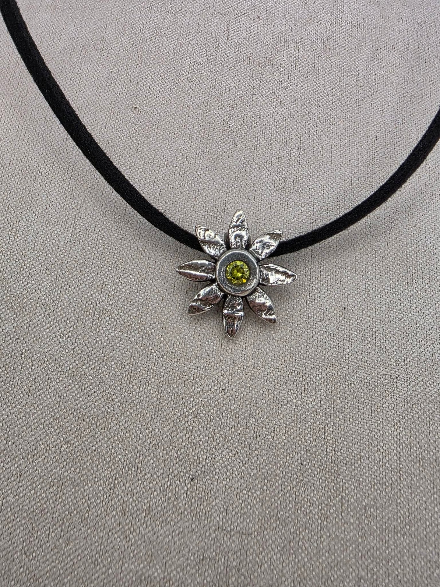 Fine Silver Flower Necklace