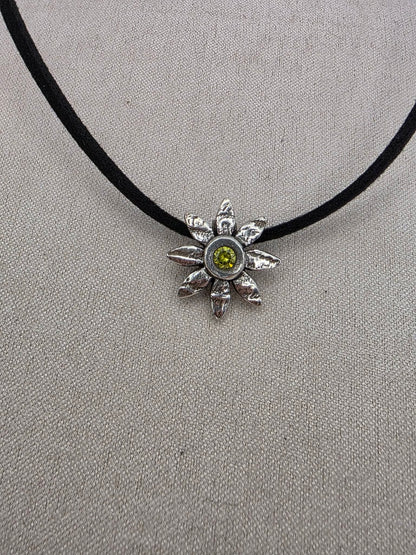 Fine Silver Flower Necklace