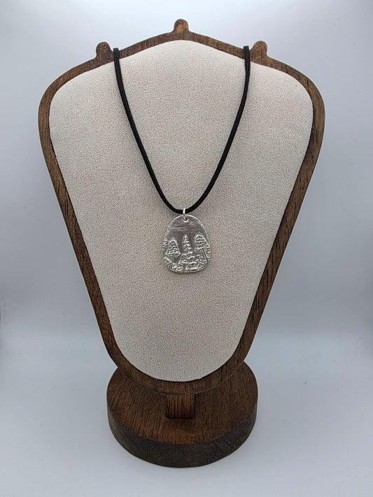 Fine Silver Fungi Necklace