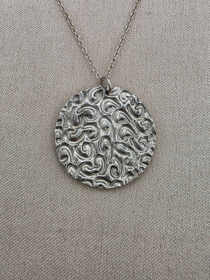 Fine silver Mandala Keum Boo Necklace