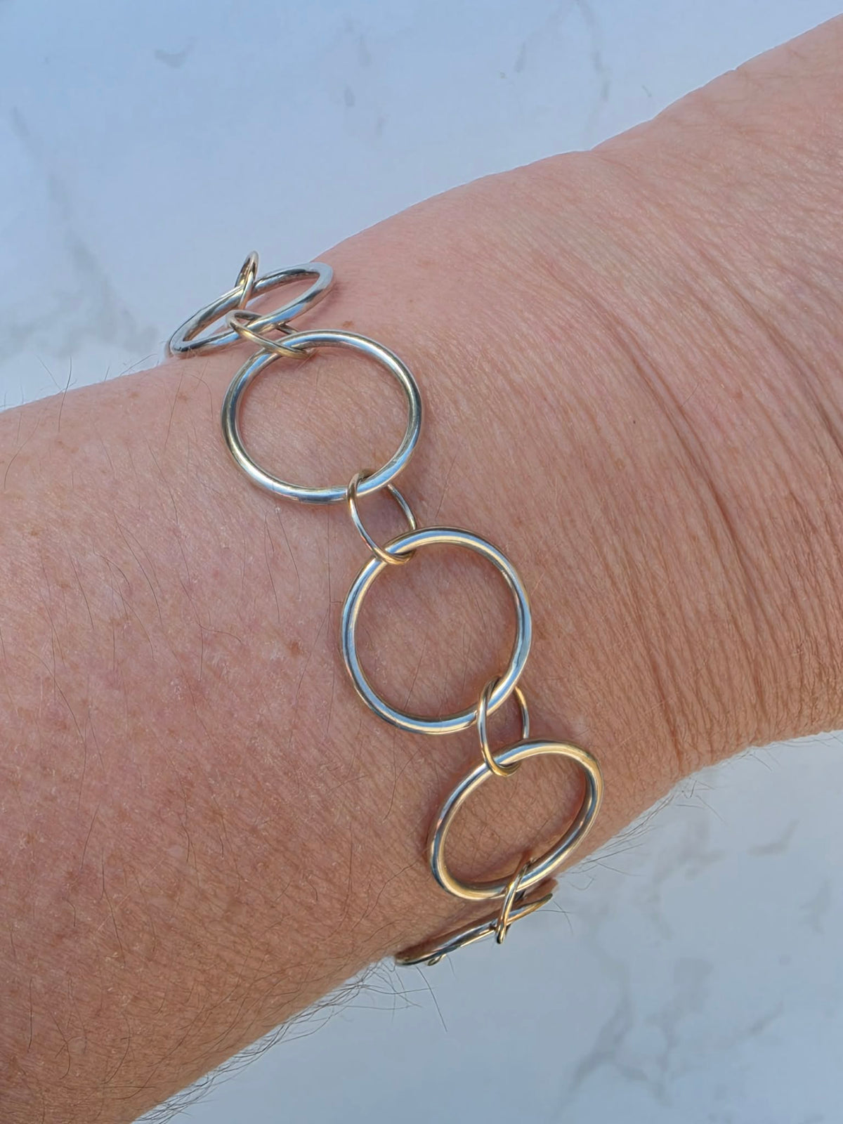 9ct Gold and Sterling Silver Chain Bracelet