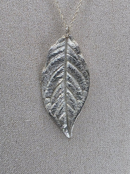 Fine Silver Leaf Necklace