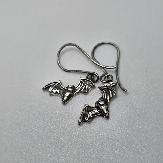 Silver Bat Earrings