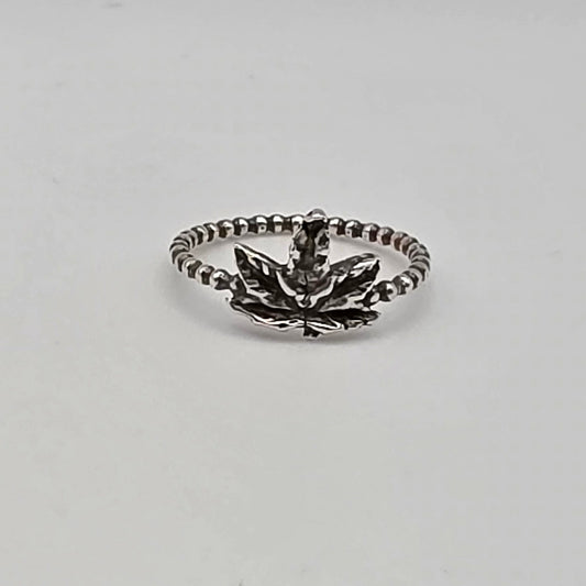 Silver Maple Leaf Ring