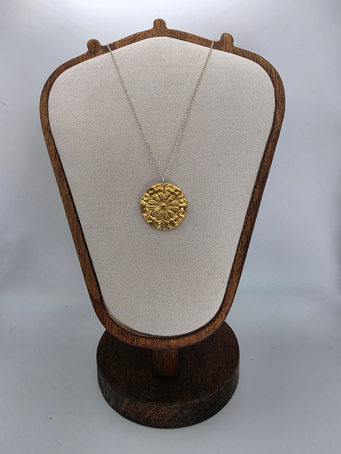 Fine silver Mandala Keum Boo Necklace