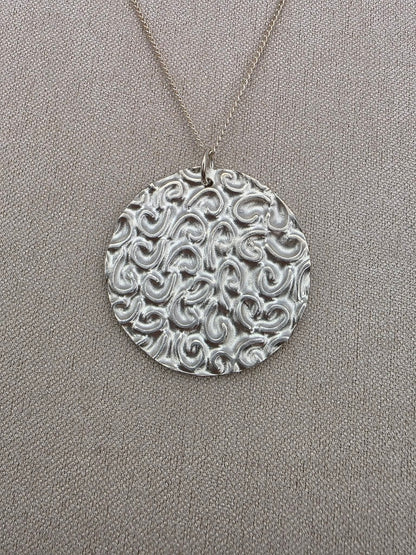 Fine Silver Mandala Keum Boo Necklace