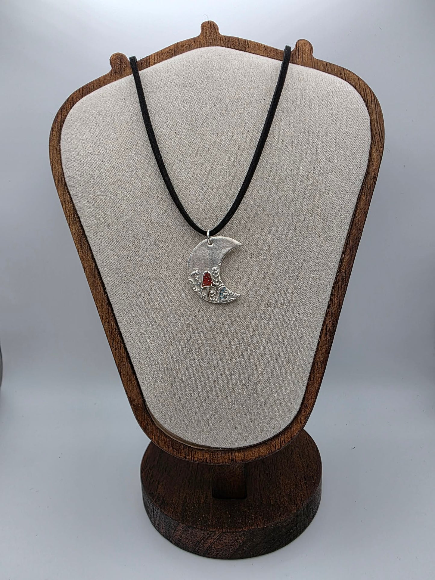 Enameled Moon Necklace