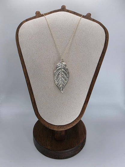 Fine Silver Leaf Necklace