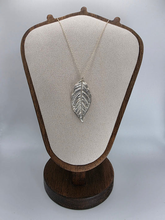 Fine Silver Leaf Necklace