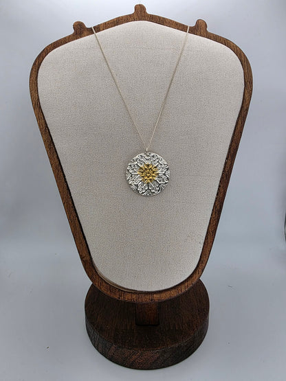 Fine Silver Mandala Keum Boo Necklace
