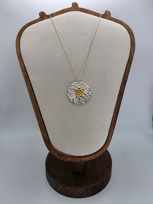 Fine Silver Mandala Keum Boo Necklace