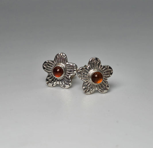 Amber Flower Earrings